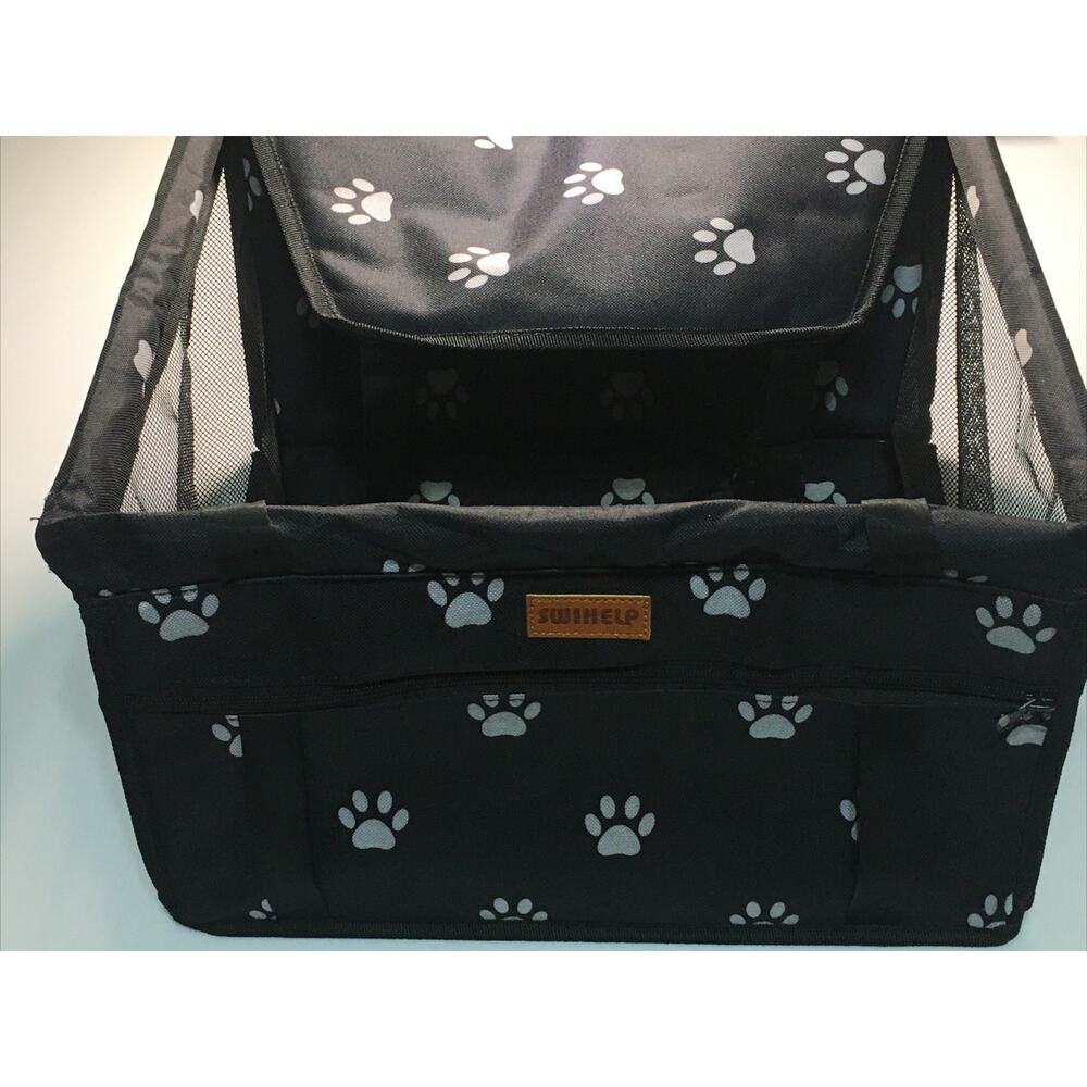SWIHELP Oxford Pet Car Booster Seat Travel Folding Carrier 13"L X 13"W X 9"H